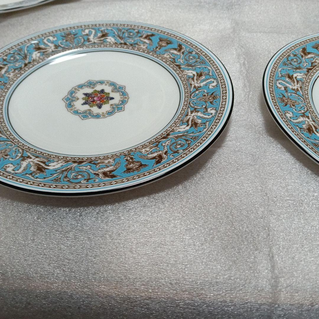 ウェッジウッド【フロレンティーンターコイズ】20.5cm プレート 5枚 黒壺