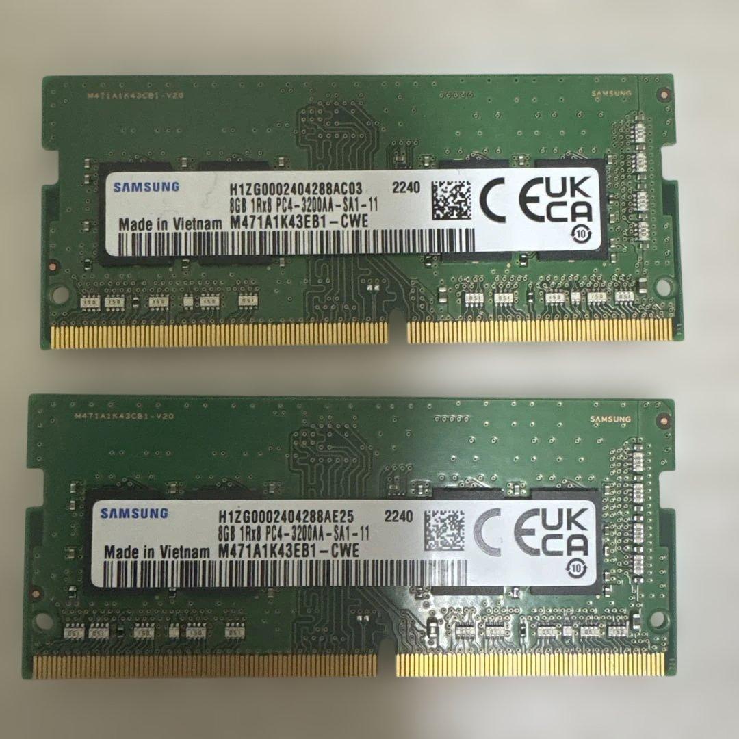 SAMSUNG 8GB PC4-3200AA 2枚 Samsung 8GB DDR4 3200MHz PC4-25600 (PC4-3200AA) CL22 UDIMM 1Rx8