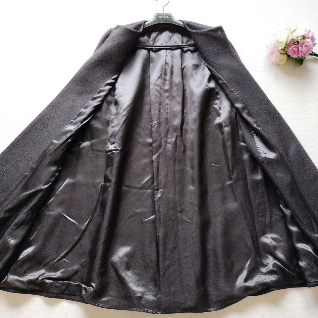 美品✨】ZARAザラウーマンウールロングケープコートポンチョブラックS