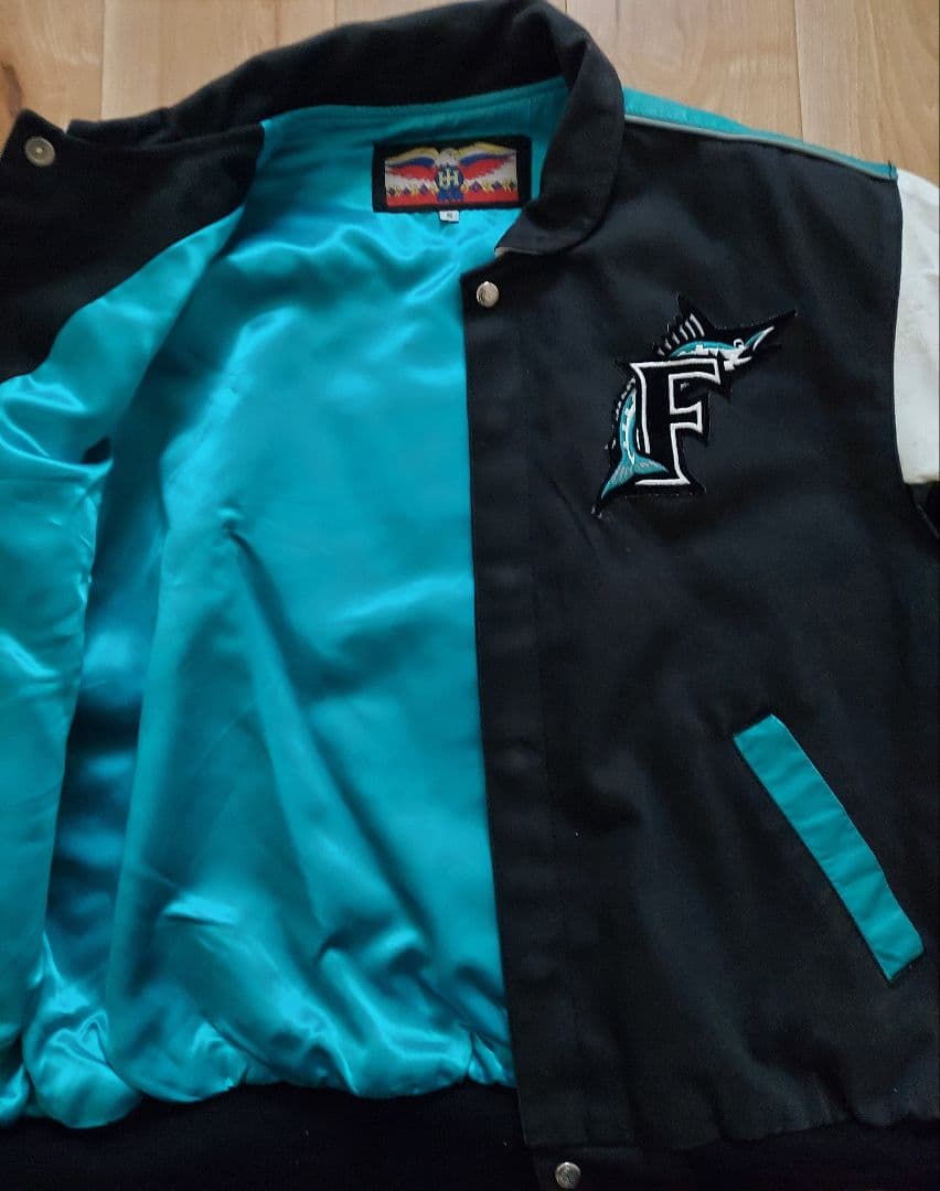 JHdesign 】MLB マーリンズ スタジャン 袖レザー Lサイズ - メルカリ