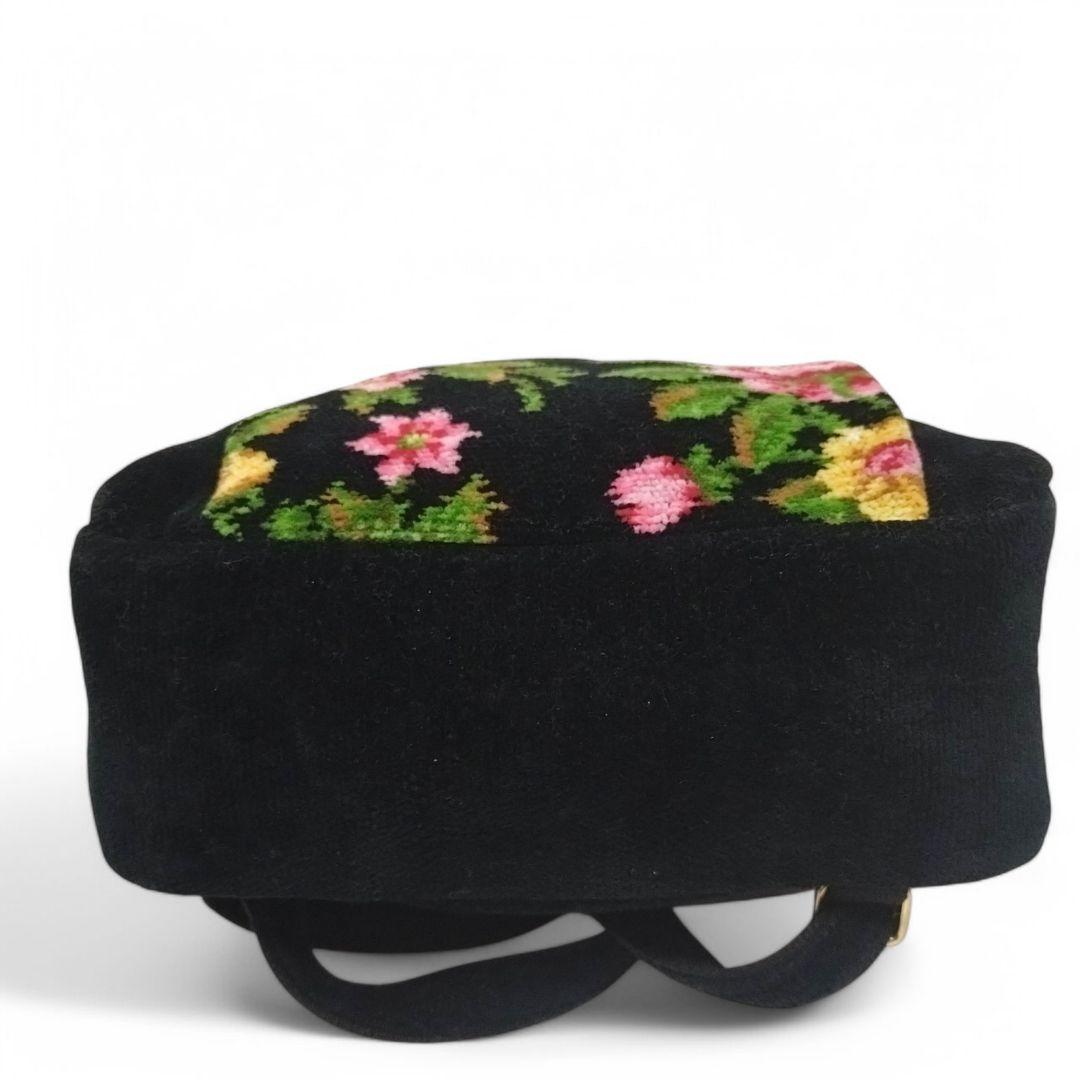 極美品 激レア】FEILER リュック 花柄 ブラック シュニール織