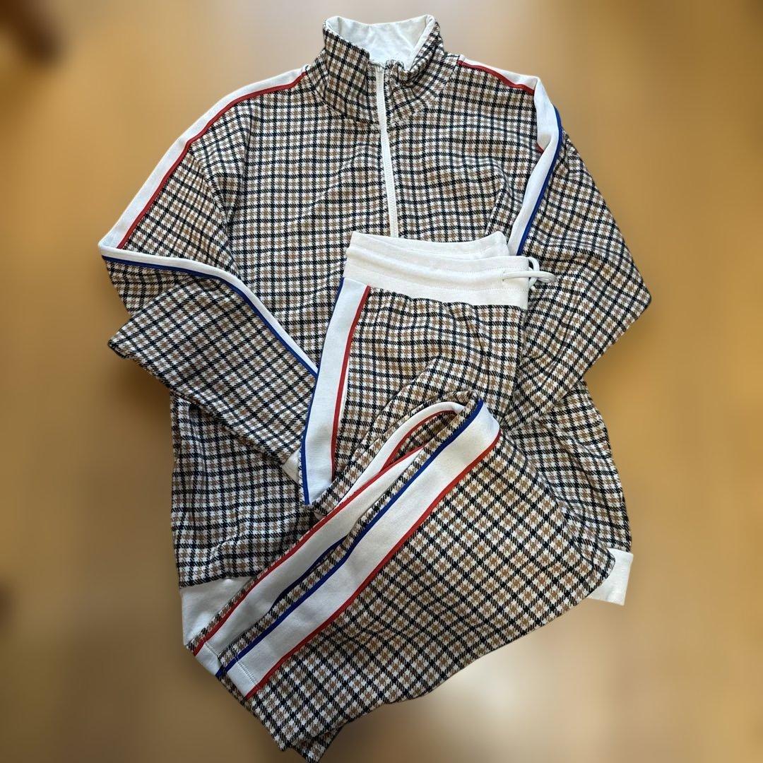 メンズ☆ZARA チェック柄 トラックスーツ ジャケットXL パンツL メンズ☆ZARA チェック柄 トラックスーツ ジャケットXL パンツL