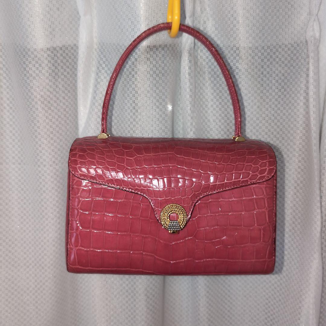1日限定お値下げ クロコダイル ピンク ハンドバッグ ワニ革 JRA
