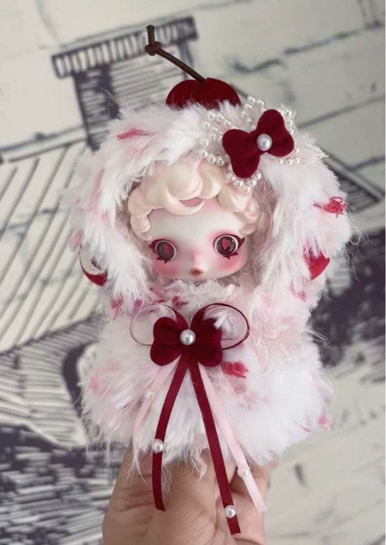 65番」 ポップマート スカルパンダ ぬいぐるみ 着せ替え服 さくらんぼ