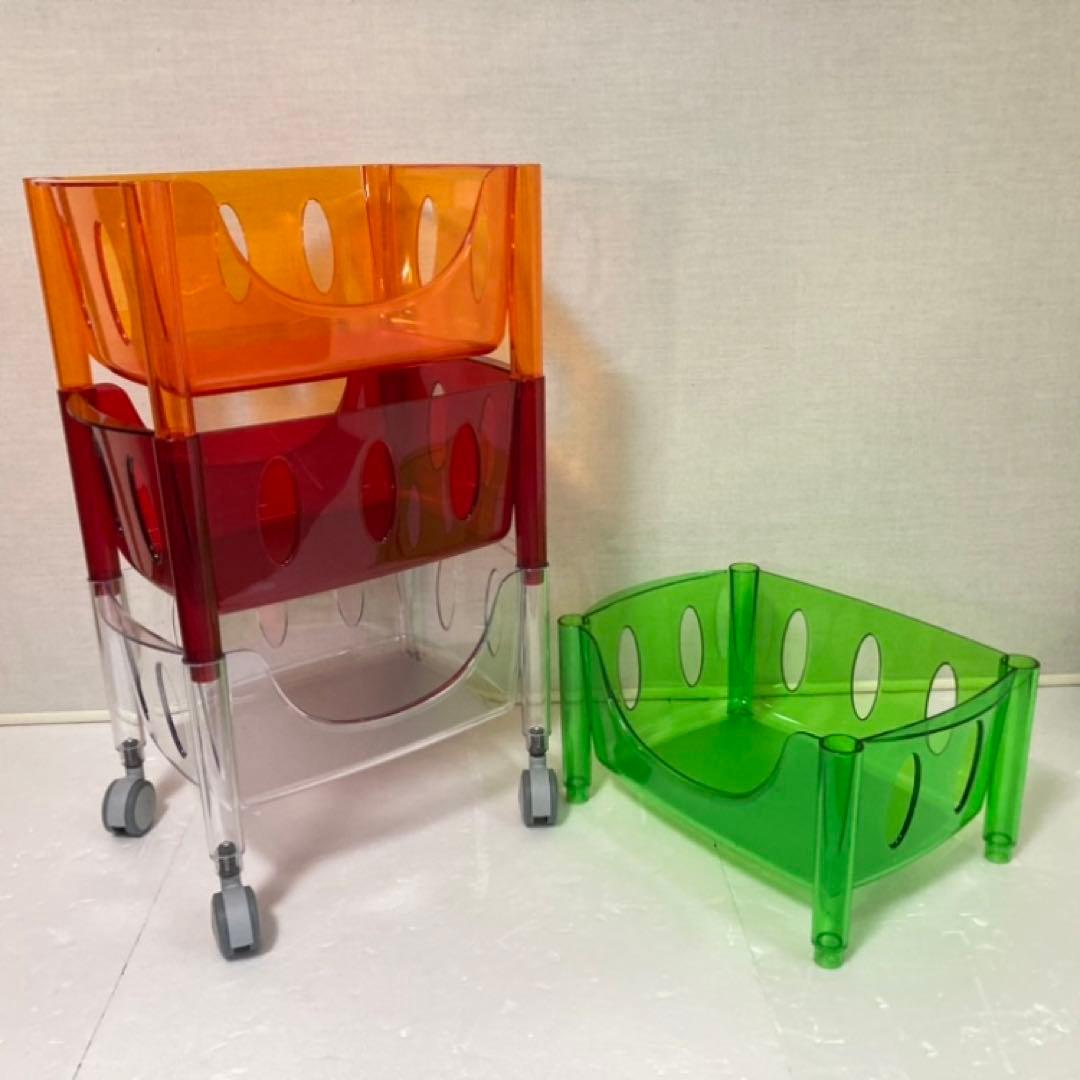 イタリア製 グッチーニ ワゴン ラック バスケット キャスター付き 収納