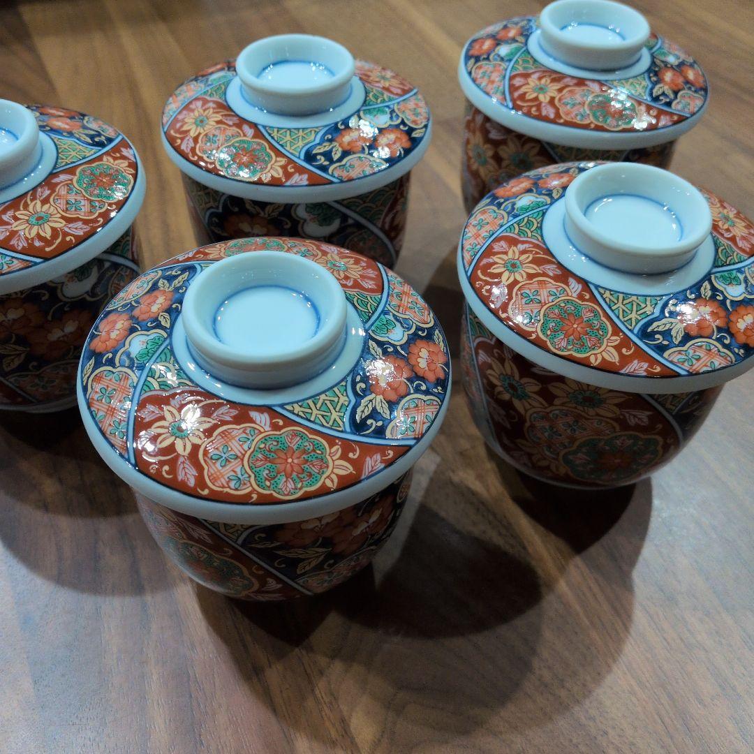 希少 金彩 祥楽 茶碗蒸し 蒸し碗 5個 5客 有田焼 林斎 希少 金彩 祥楽 茶碗蒸し 蒸し碗 5個 5客 有田焼 林斎