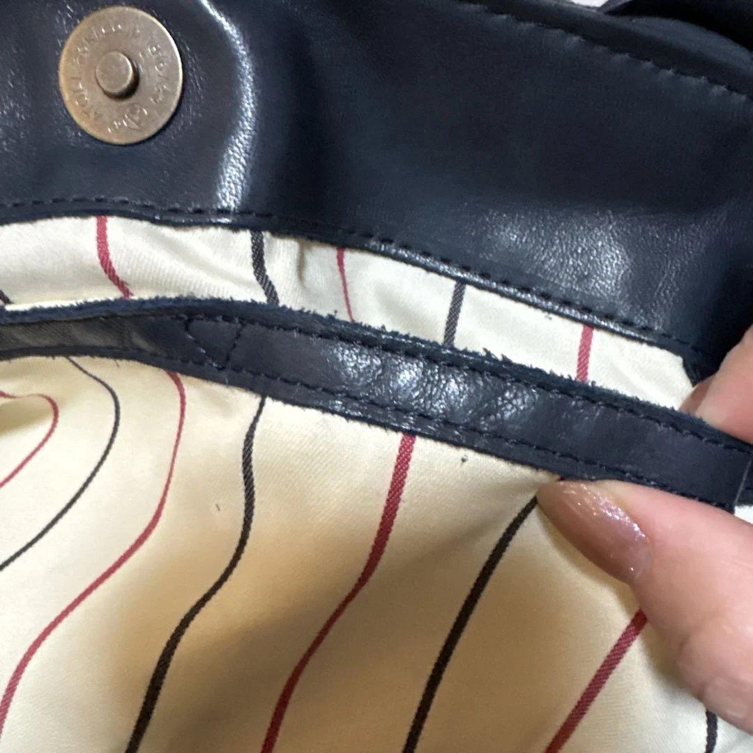 B.stuff ネイビー メッシュ 編み込み ハンドバッグ