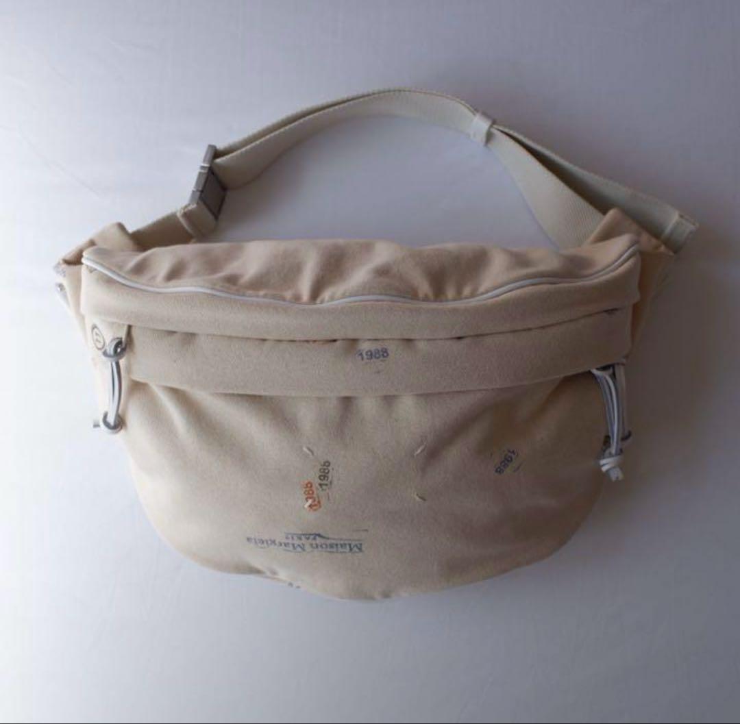 maison margiela メンズ キャンバス ペイント バムバッグ maison margiela メンズ キャンバス ペイント バムバッグ