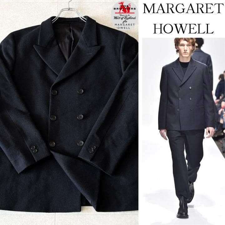 マーガレットハウエル×フォックスブラザーズ ウールピーコート 2L 黒