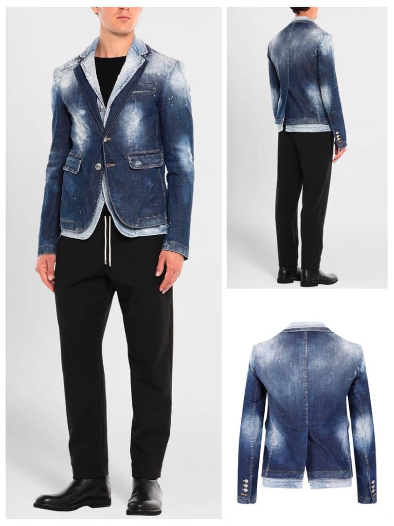 こうげん様専用】DSQUARED2☆デニムテーラードジャケット サイズ48