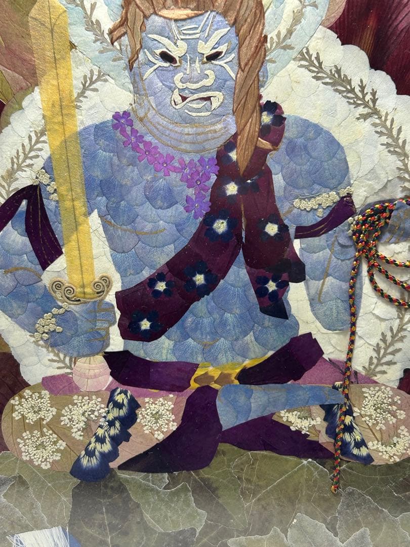 不動明王 額装 和紙ちぎり絵風 仏画 インテリア 壁掛け - メルカリ