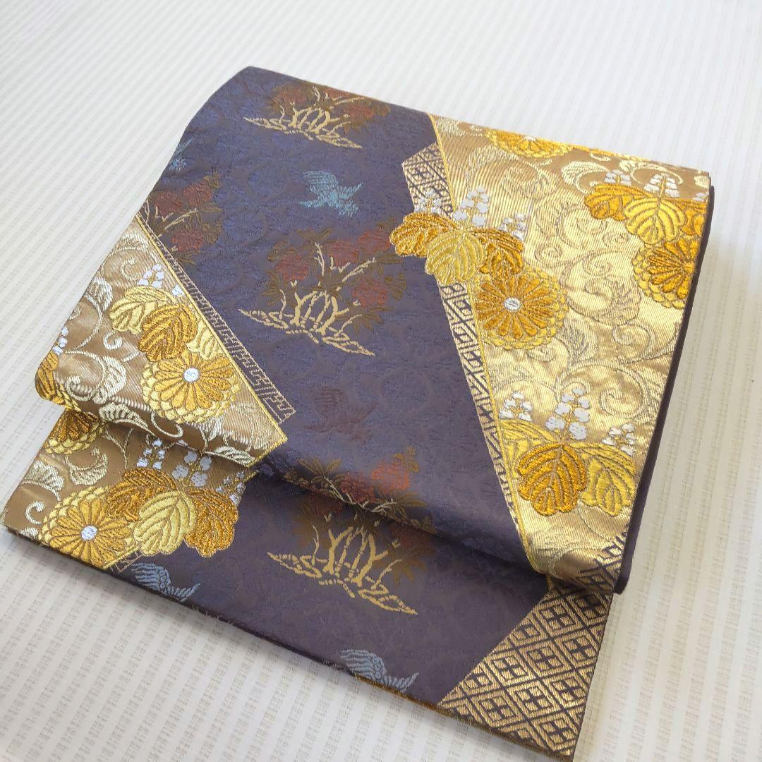 袋帯】灰紫の気品＊有職文様がずらり並ぶ“雅の世界｜裂