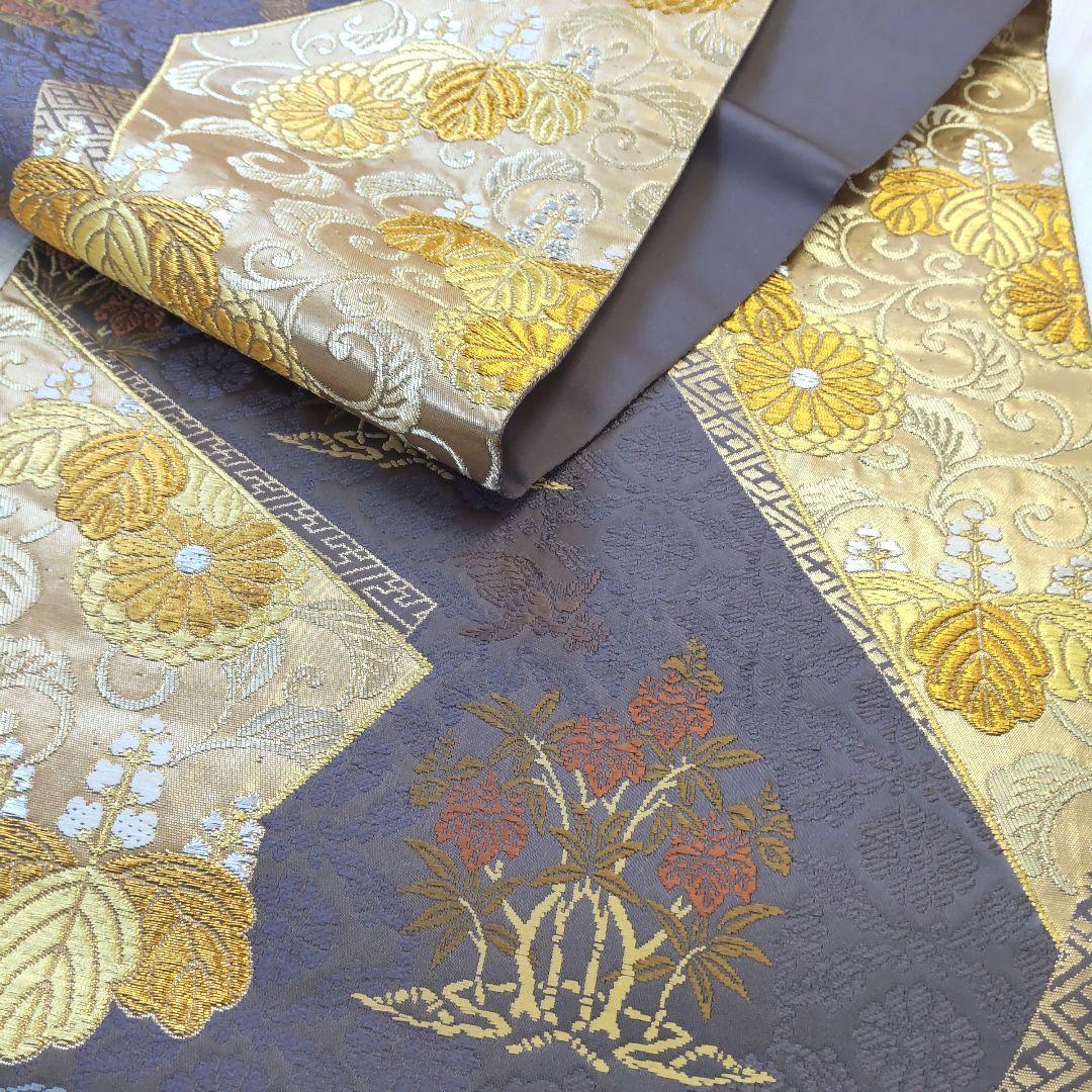 袋帯】灰紫の気品＊有職文様がずらり並ぶ“雅の世界｜裂