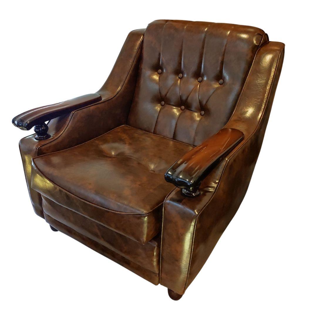 美品】ヴィンテージソファ ミッドセンチュリー レザー ラウンドチェア