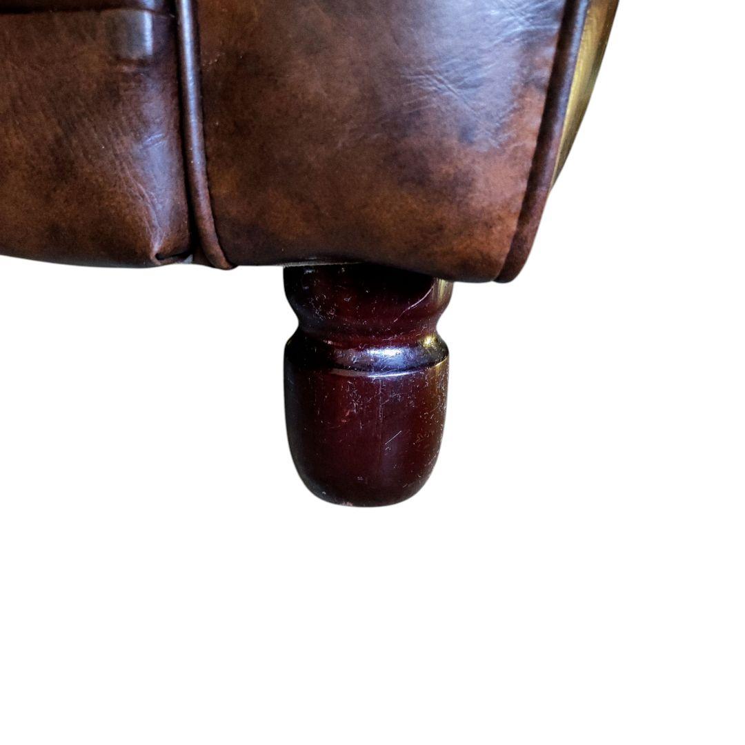 美品】ヴィンテージソファ ミッドセンチュリー レザー ラウンドチェア