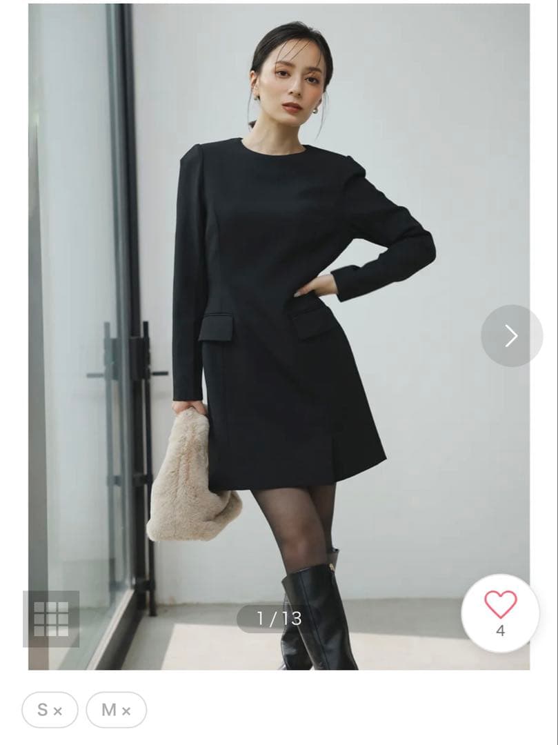 【J断捨離中】アニュアンス　パネルラインミニワンピース （BLACK）　M アニュアンス anuans パネルラインミニワンピース （BLACK