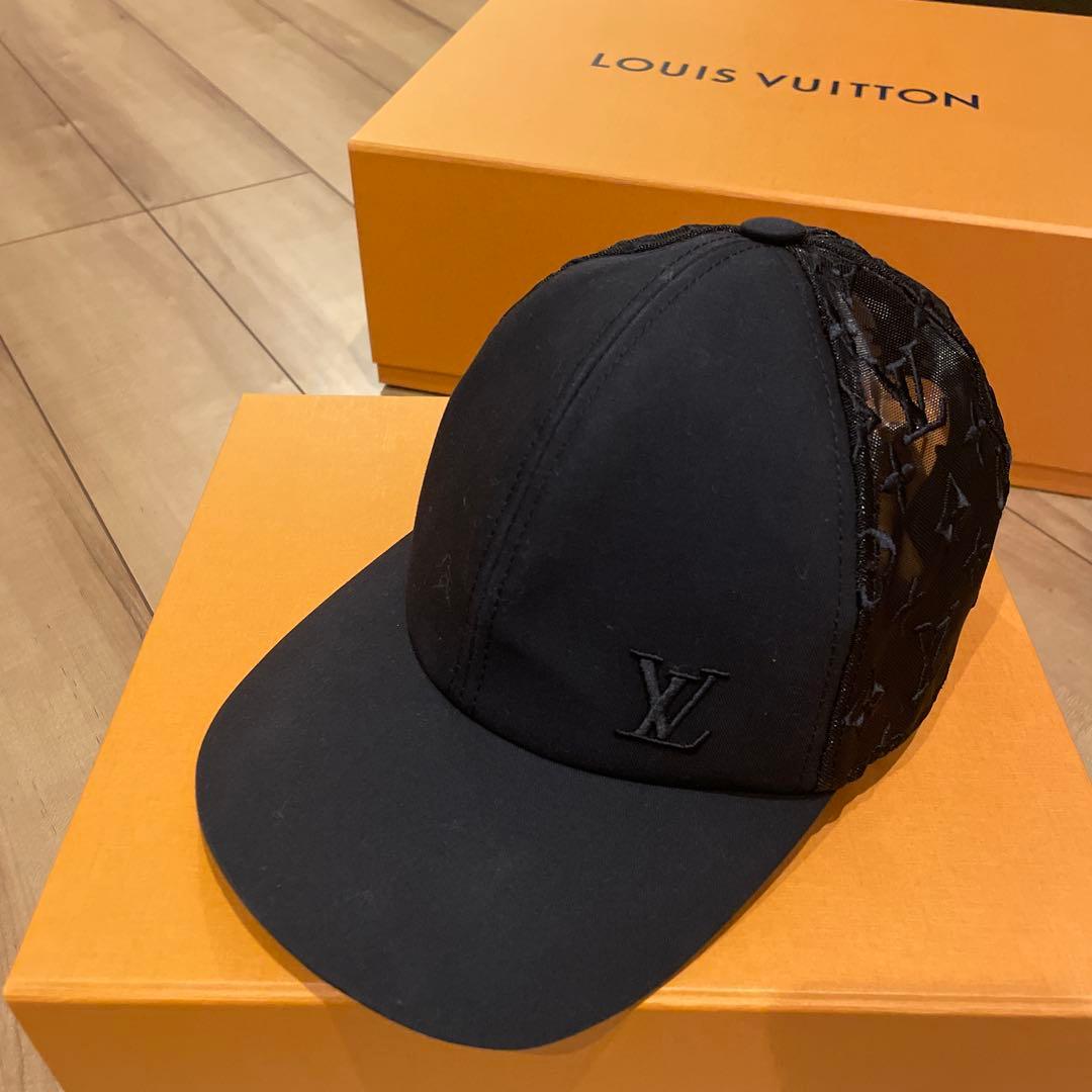 ルイヴィトン キャップ｜ルイヴィトン 黒の刺繍ロゴキャップ 値下げ