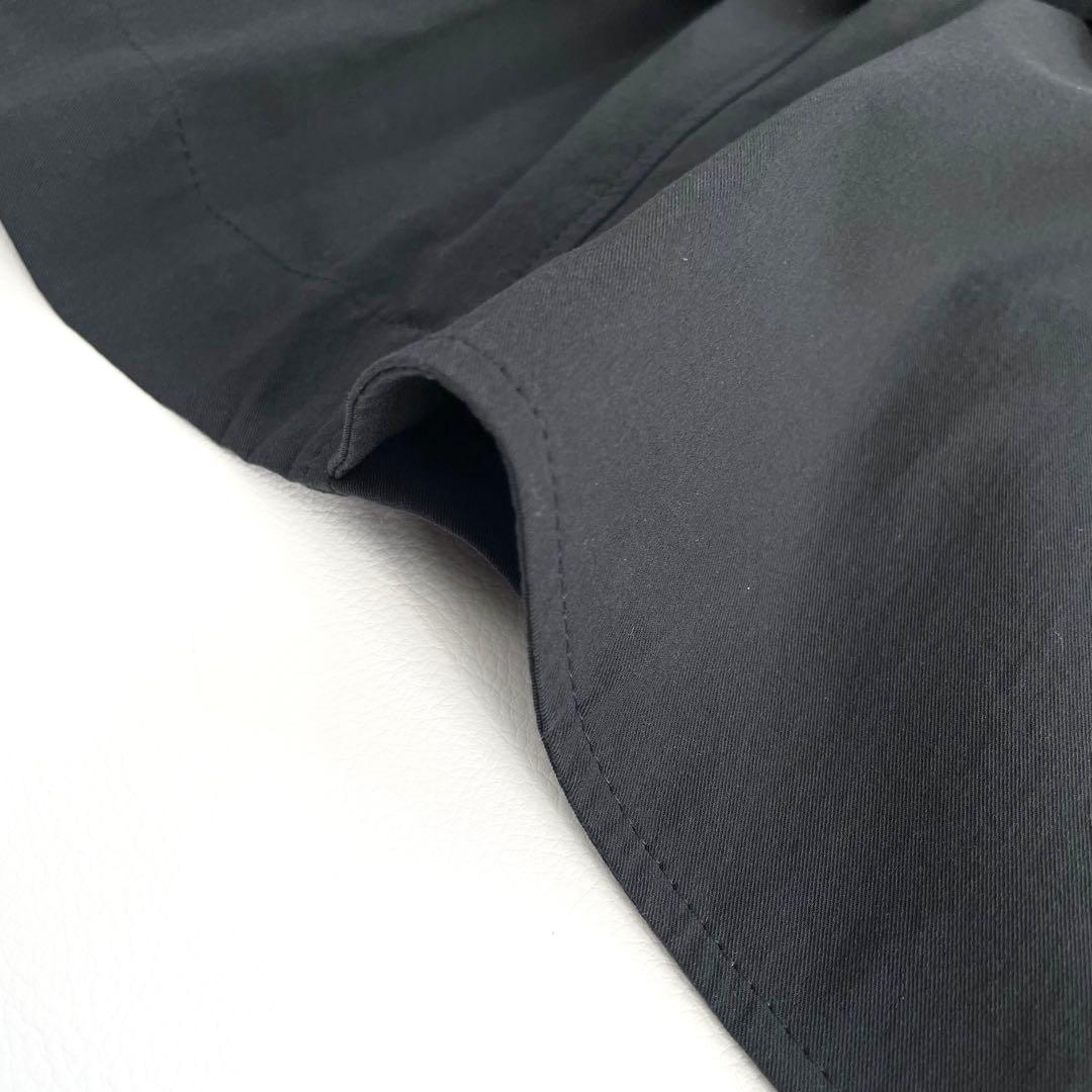 4490 【美品】アドーア ベルト付き ショート丈コート S 黒 トレンチ