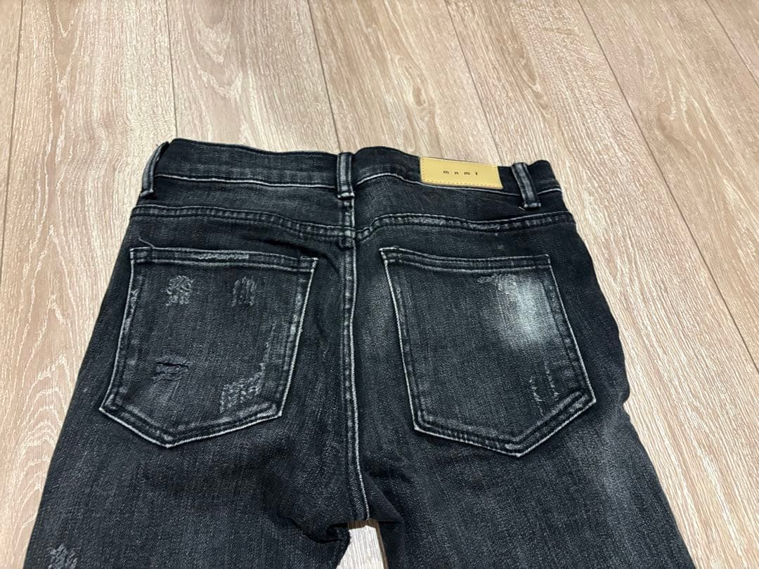 mnml ダメージ加工 ブラックデニムパンツ 30