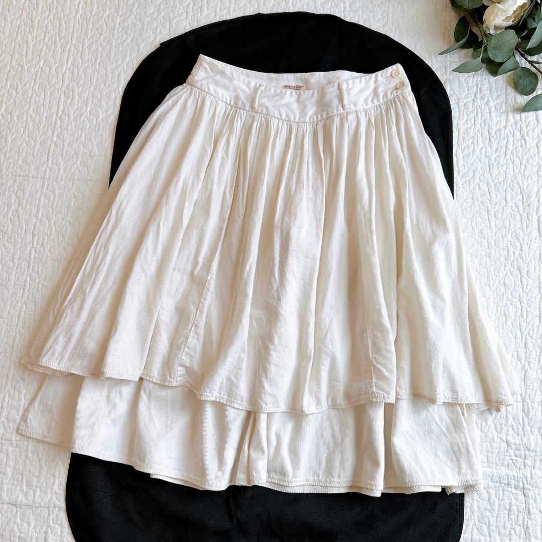 KAPITALキャピタル ガウチョ オーロラエプロンパンツ 生成り 二重 S KAPITALキャピタル ガウチョ オーロラエプロンパンツ 生成り 二重 S