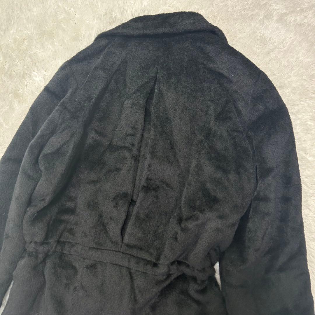 美品✨MaxMara 最高峰白タグ ふわふわ贅沢アルパカシャギーコート 42