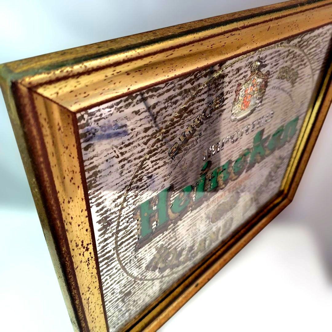 Heineken BEER パブミラー ビンテージ当時物 ハイネケンビール 額装