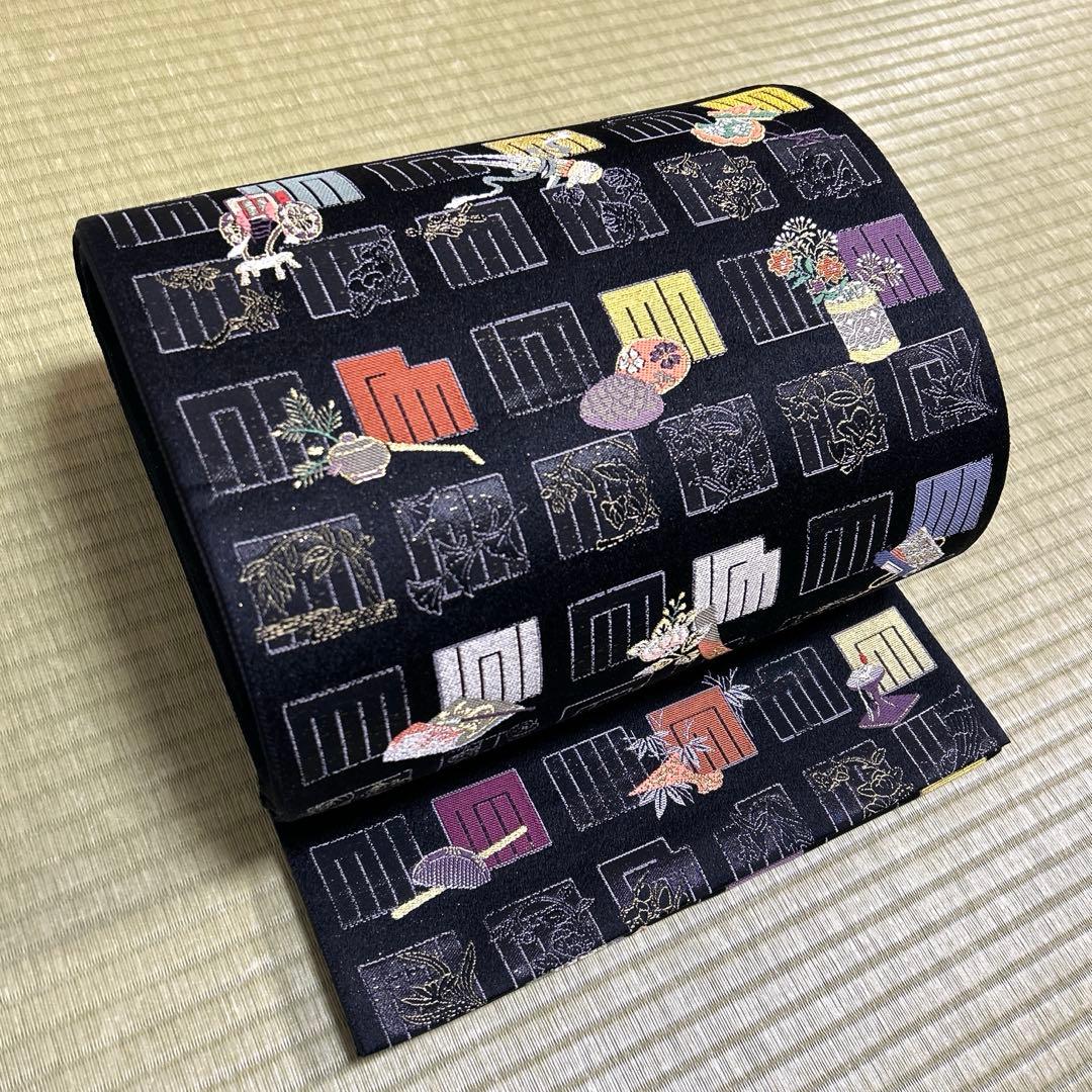 正絹 袋帯 『本金 プラチナ』 【源氏香 刺繍 宝づくし】 - メルカリ