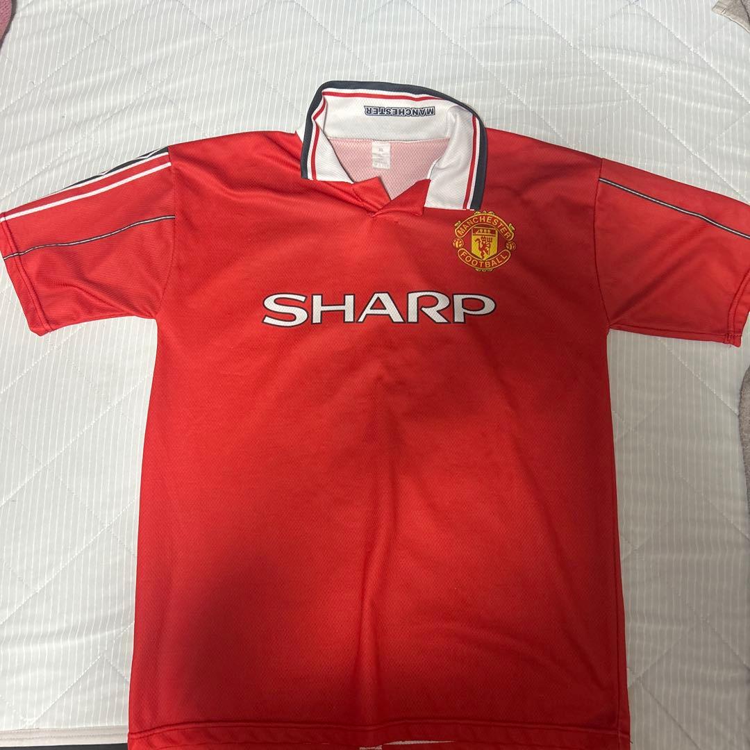 極美品！】99/00 マンチェスター・U ♯7 ベッカム【Mサイズ】パイル地