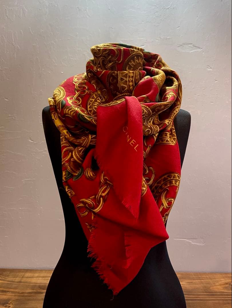 CHANEL Vintage 超大判スカーフ 136×136
