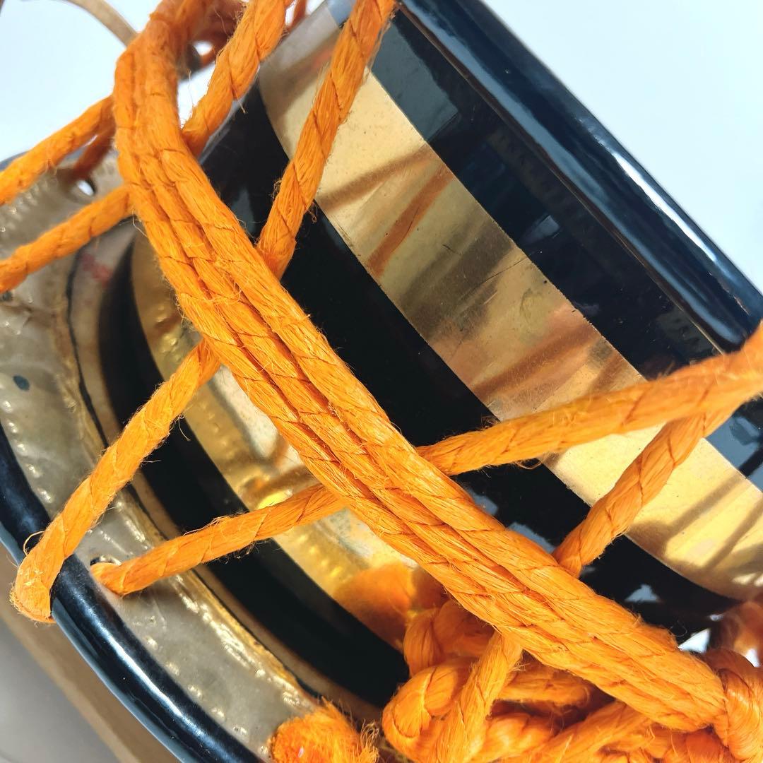 【良品】締め太鼓　和太鼓 35.5cm x 16cm 木製スタンド　金彩　蒔絵