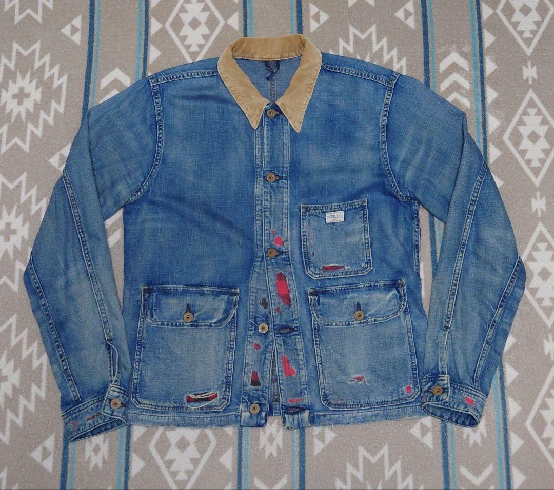 RRL インディゴコットンリネンデニムワークジャケット ラルフローレン