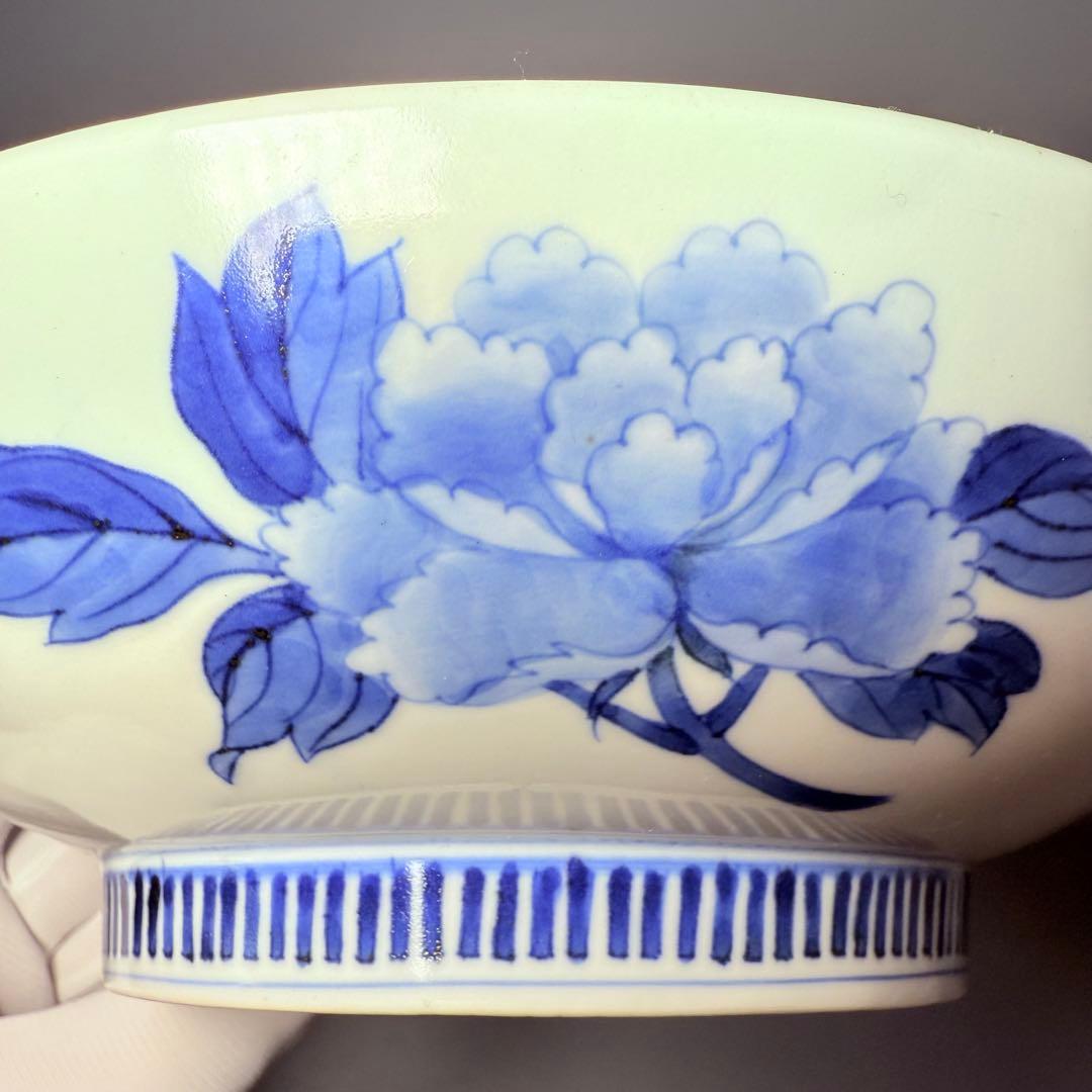 幕末～明治期 古鍋島 染付牡丹蝶図高台皿 古美術 骨董 コレクション
