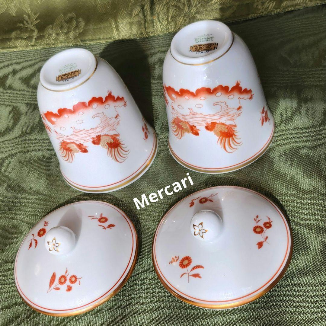 ジノリ レッドコック カップ 蓋付き セット 食器 陶器 リチャード
