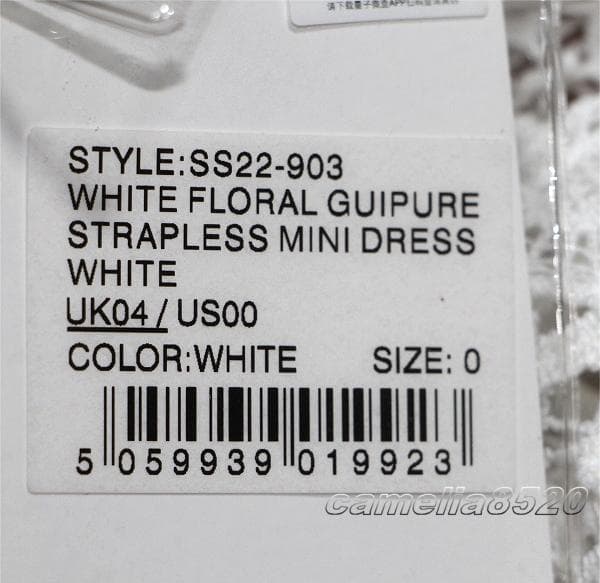 セルフポートレイト ワンピース レース 刺繍 白 UK4 結婚式 二次会