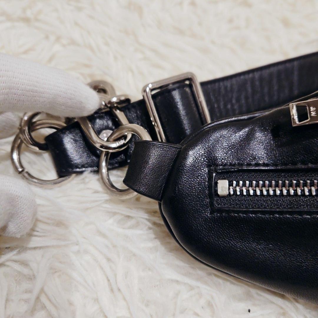 ALEXANDER WANG 黒 レザー ボディバッグ アティッカ 斜め掛け - メルカリ