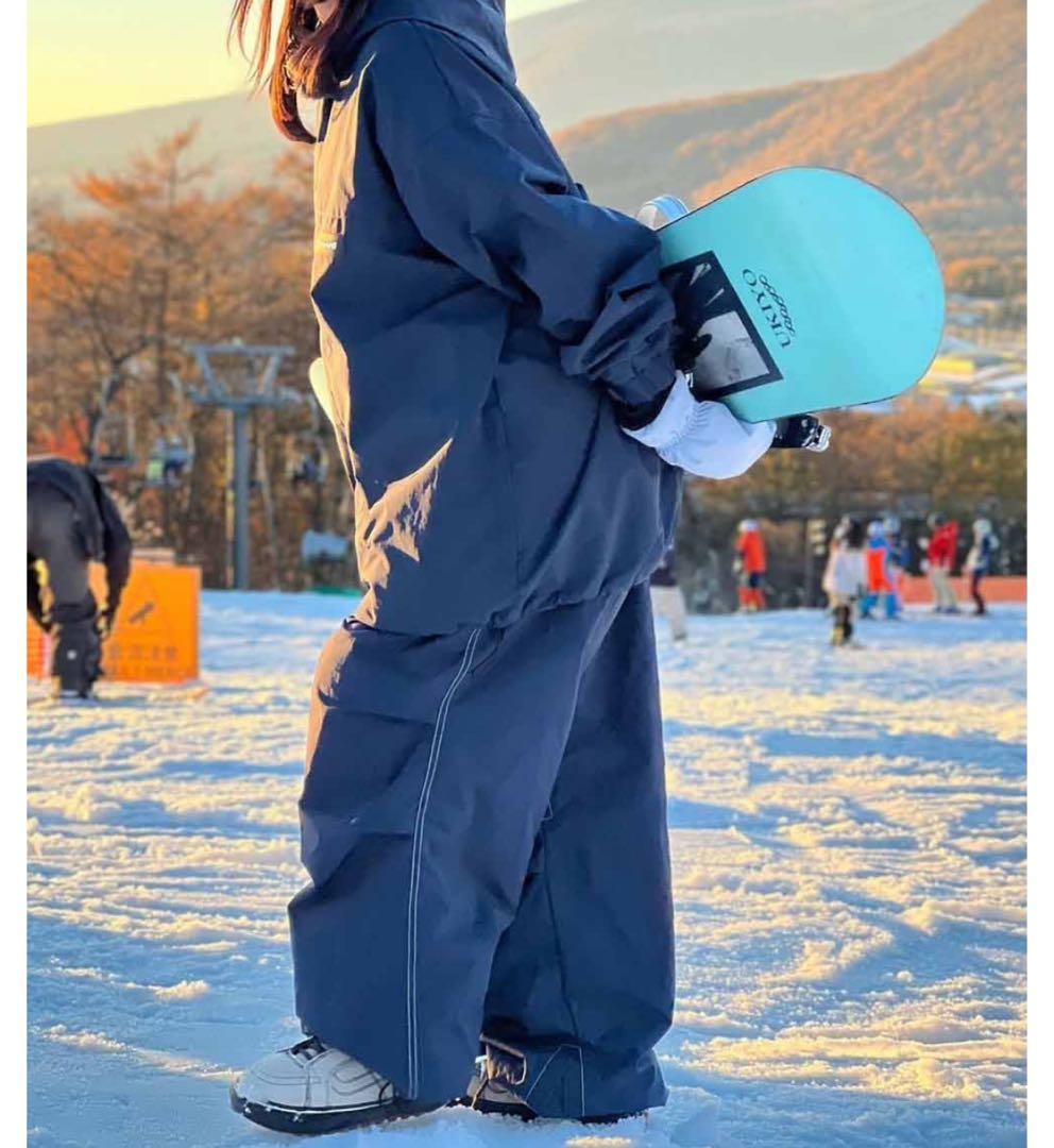 スノボ ウェア ハイマニ セットアップ 上下セット ネイビー - メルカリ