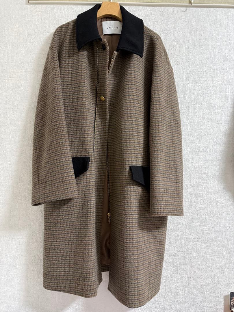 cullni コート　チェック柄 中古・古着通販】CULLNI (クルニ) チェックロングコート ブラウン