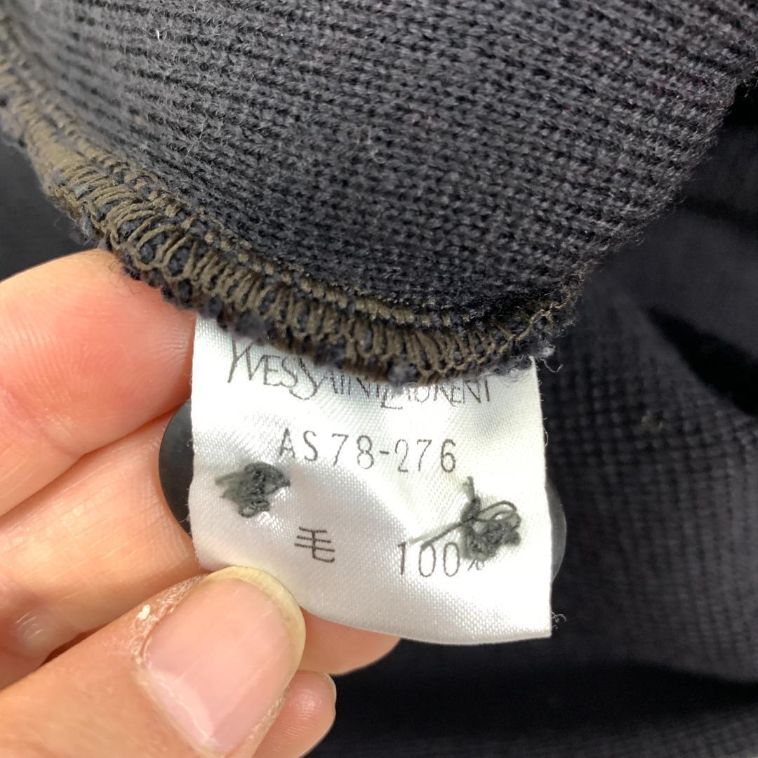 LA9027 イブサンローラン ニットカーディガン 茶色 ウール100％ M程度