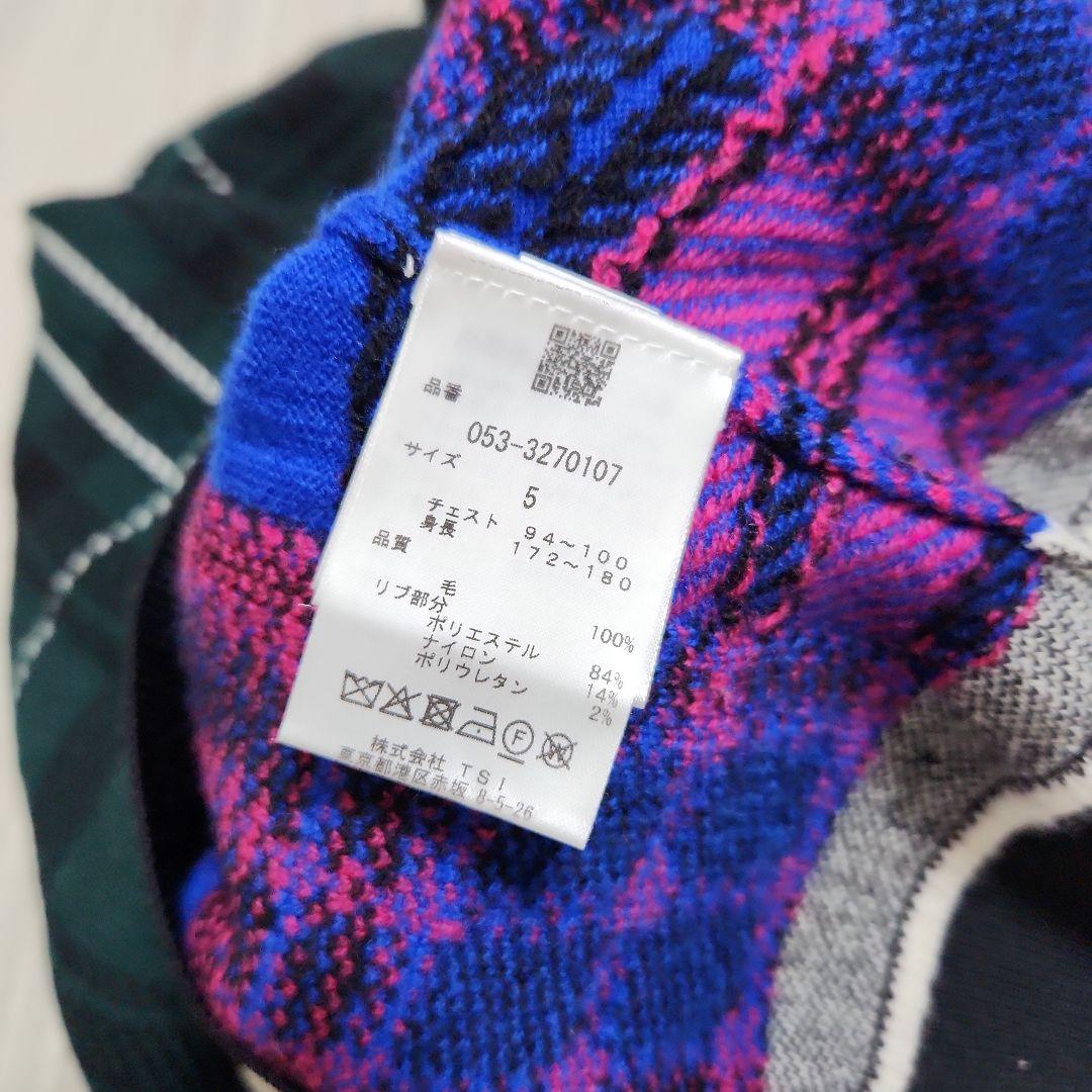 美品PEARLY GATES2023クルーネックニット5(L)マルチチェック-買い正規店