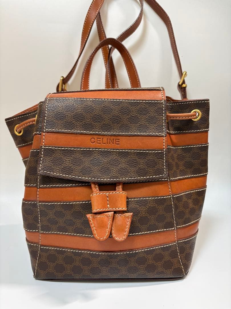 【美品】CELINE セリーヌ　マカダムミニリュック CELINE（セリーヌ） マカダム バックパック リュックサック C.E06-1