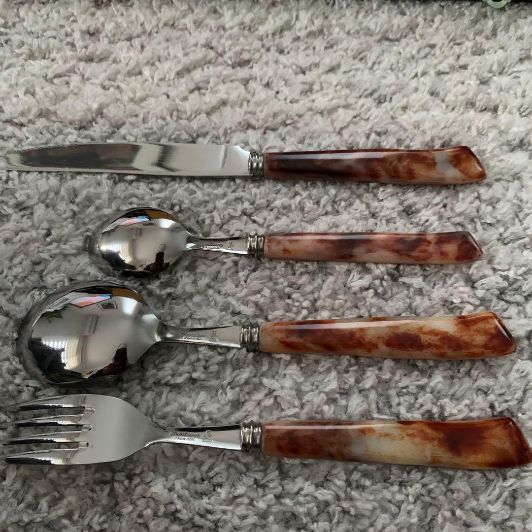 未使用 マーシャン レトロ マーブル カトラリーセット 24本セット