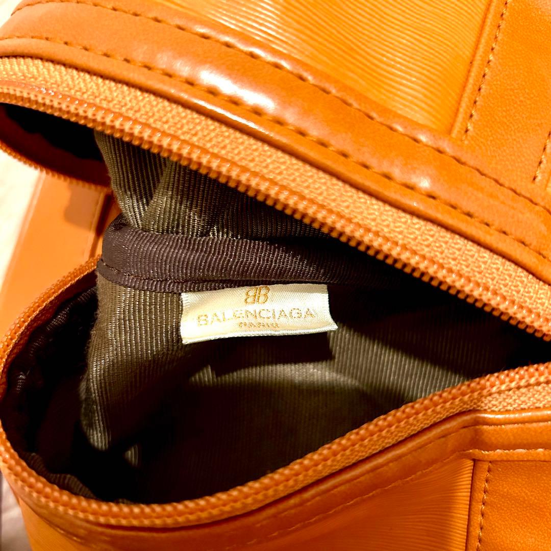 バレンシアガ BBロゴ レザー ゴルフボストンバッグ オレンジ