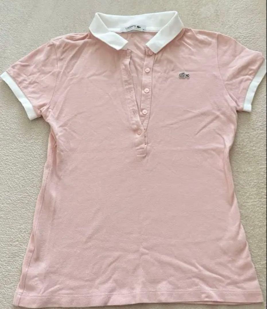 LACOSTE ピンク 半袖ポロシャツ 34 - メルカリ