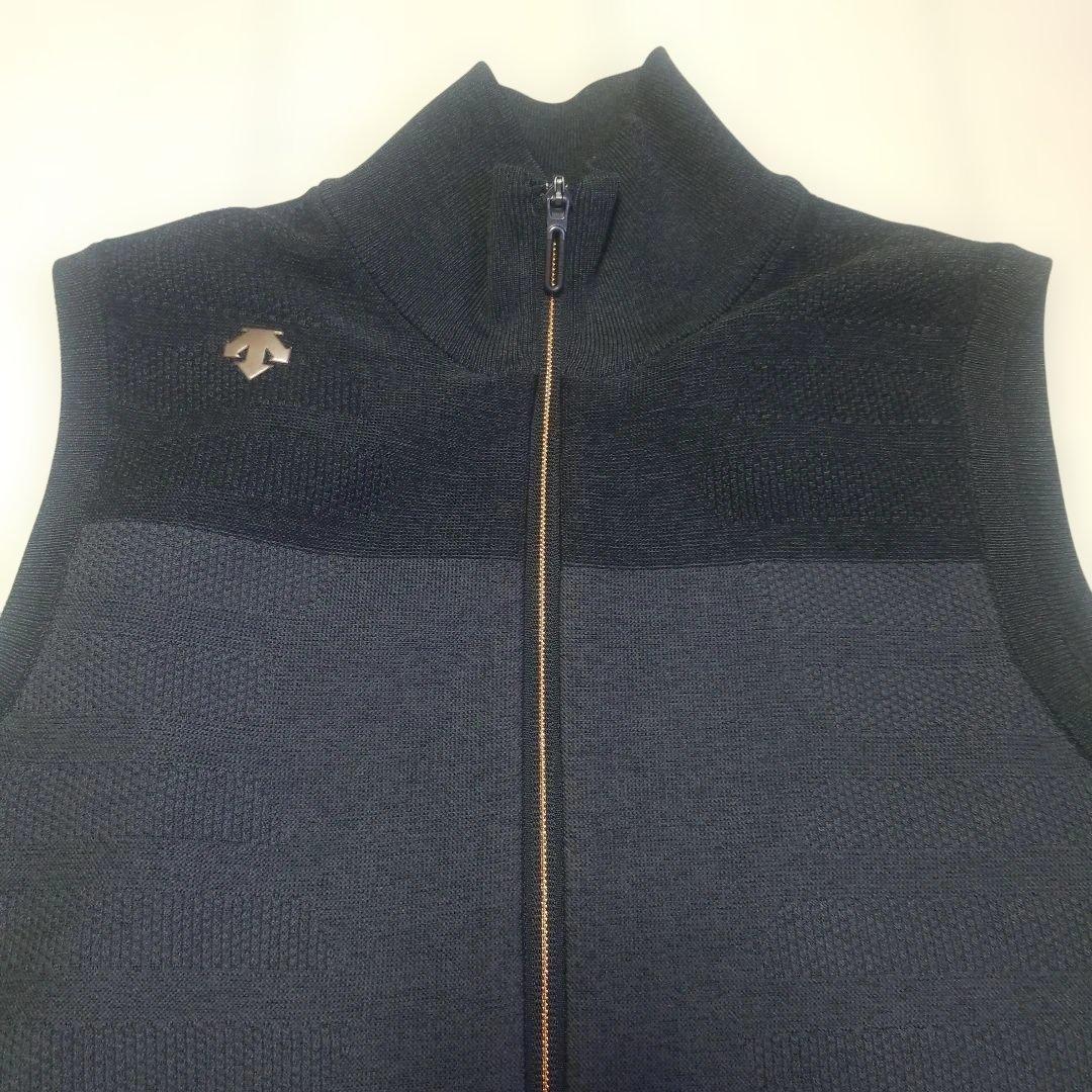 入手困難】デサントゴルフ メランジ フルジップ ニットベスト M