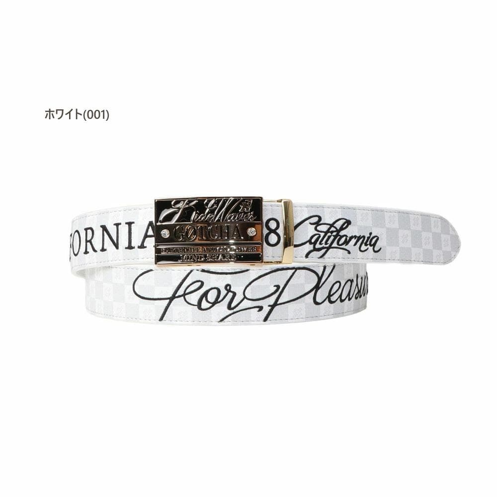 ガッチャゴルフ ベルト 【FREE(全長131cm)】ホワイト261gg8101 GOTCHA GOLF] シャイニー ゴールド バックル ホールレス ベルト | PEET