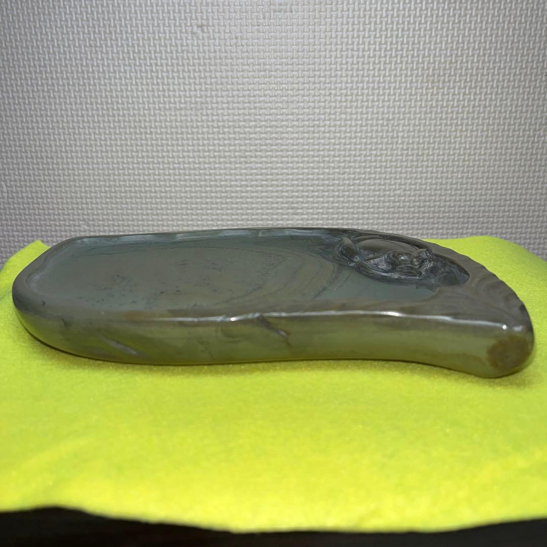 ⭕️宮崎県延岡 相馬羊堂 蛙彫刻硯 紅渓硯 極珍品 21cm超 女性好み