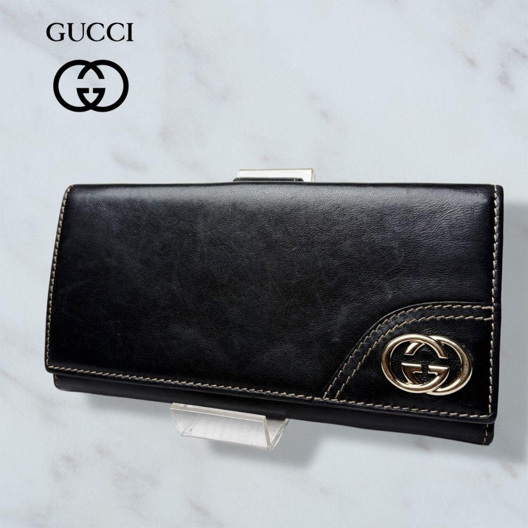 57 美品 GUCCI インターロッキング 長財布 二つ折り財布 m2 新品同様 グッチ GUCCI 財布 二つ折り 長財布 インターロッキングGG