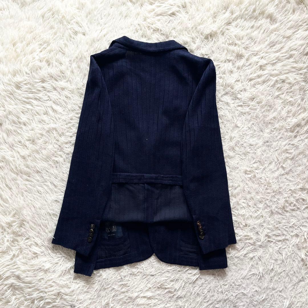 LARDINI LIKNIT ネイビー 新ロゴ ニットジャケット 44