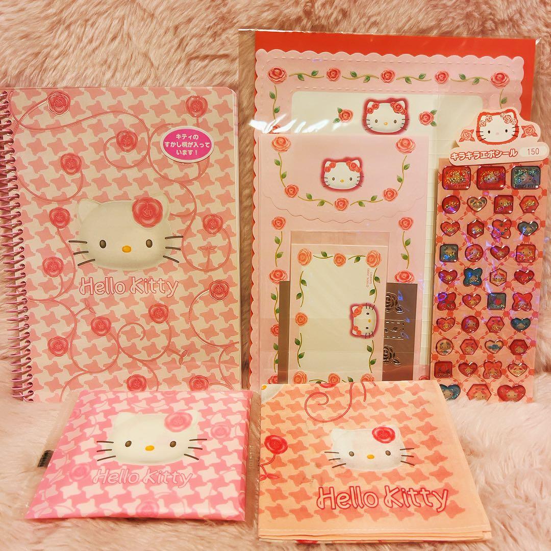希少レア　ハローキティ　薔薇　レターセット　ノート　シール　2000 平成レトロ 希少レア ハローキティ 薔薇 レターセット ノート シール 2000 平成