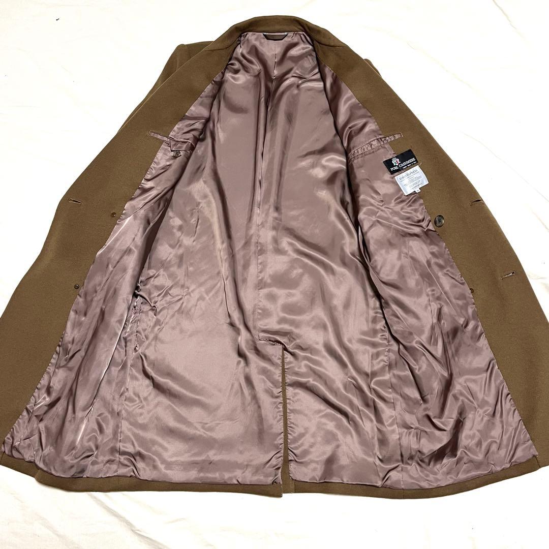 カシミヤ100%】ロングチェスターコート ダブルブレスト キャメル系 Mサイズ